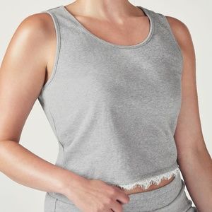 Fabletics Melinda Crop Tank w/Lace Hem